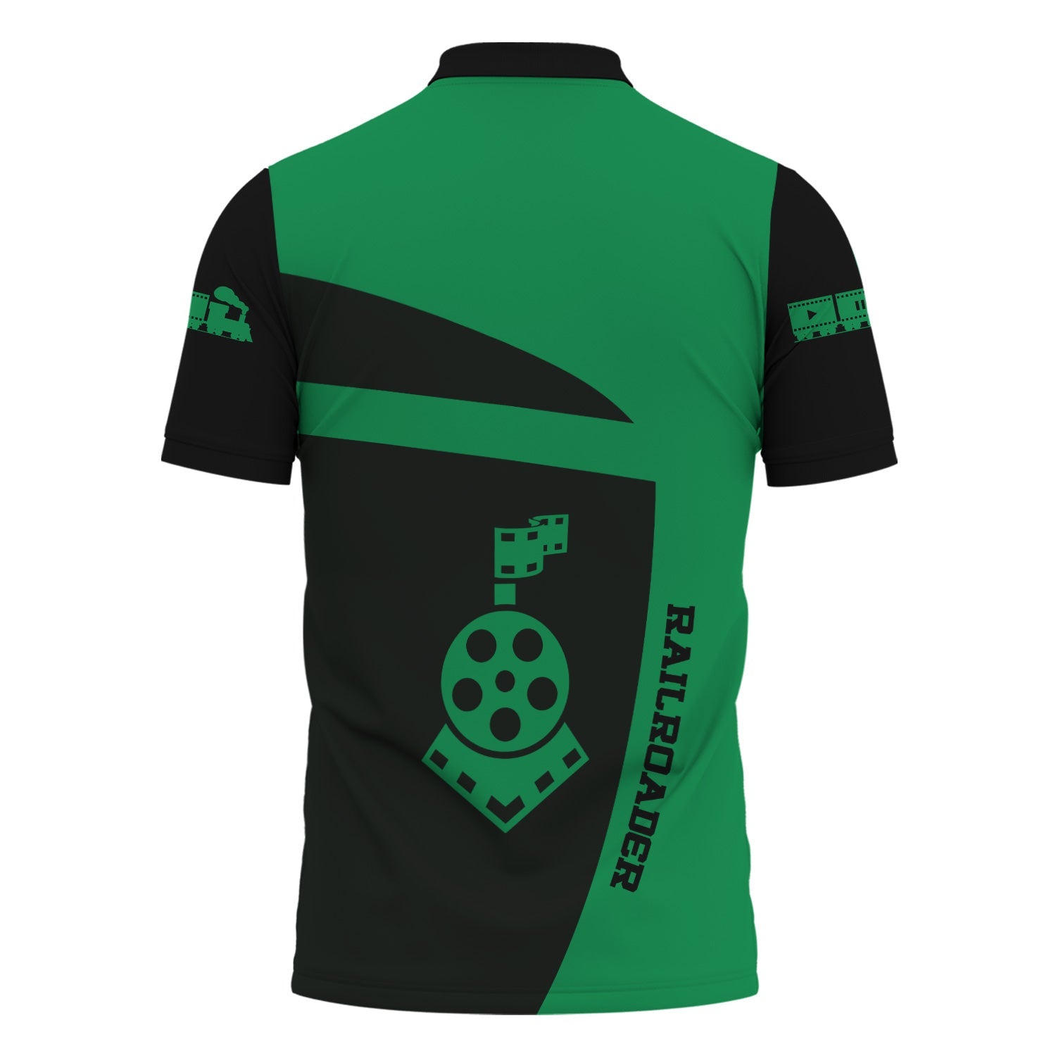 Railspirit Personalized Pittsburgh And Lake Erie Railroad Polo Shirt All Aboard Steam Train Movie Projector Style Shirt