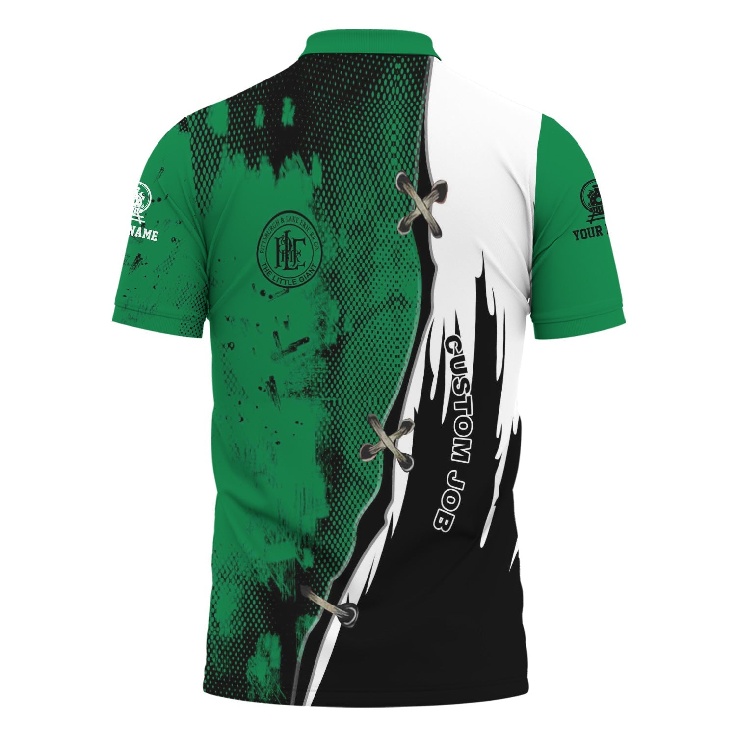 Railspirit Personalized Pittsburgh And Lake Erie Railroad Polo Shirt Retro Stitches Design with Custom Position Train Shirt