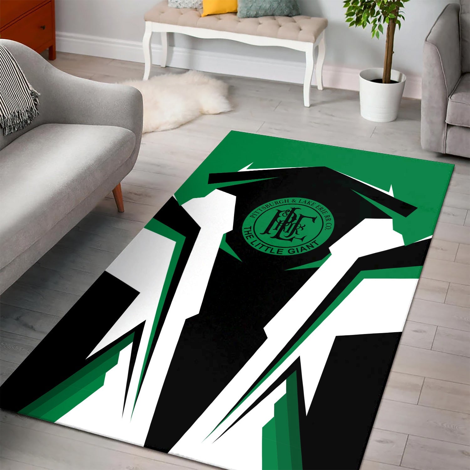 Railspirit Personalized Pittsburgh And Lake Erie Railroad Area Rug Strong Line Style  Train Area Rug Gift Idea For Train Lover