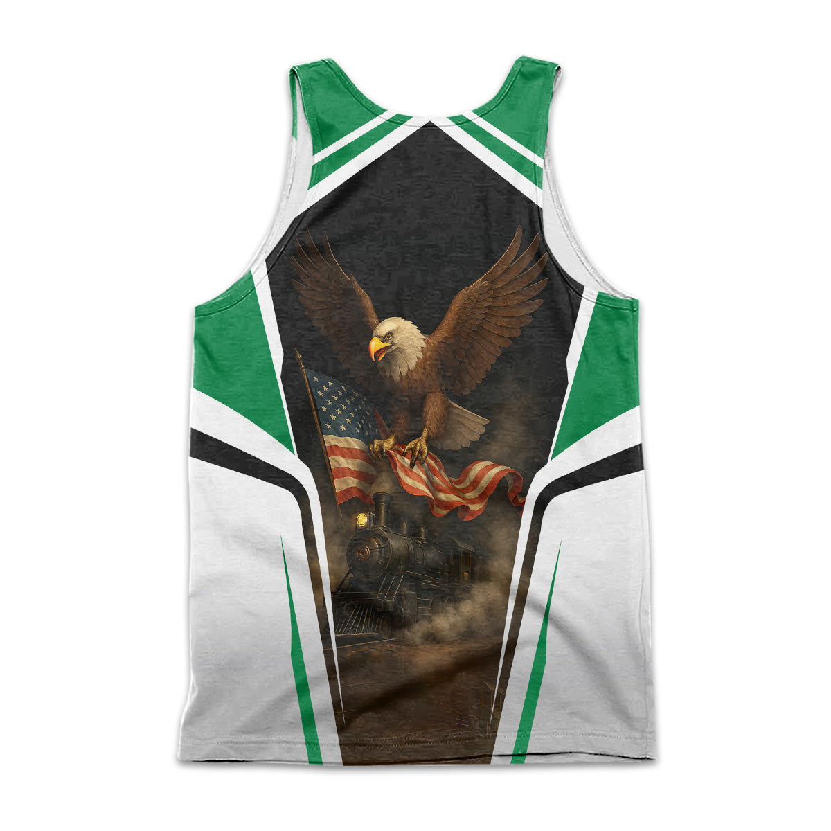 Railspirit Personalized Pittsburgh And Lake Erie Railroad Men Tank Top American Eagle Vintage Train Shirt