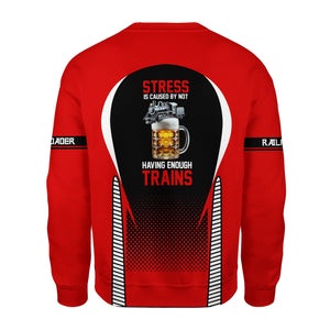 Railspirit Personalized Monongahela Railroad Sweatshirt Stress Is Caused By Not Having Enough Trains Shirt All Over Print Shirt