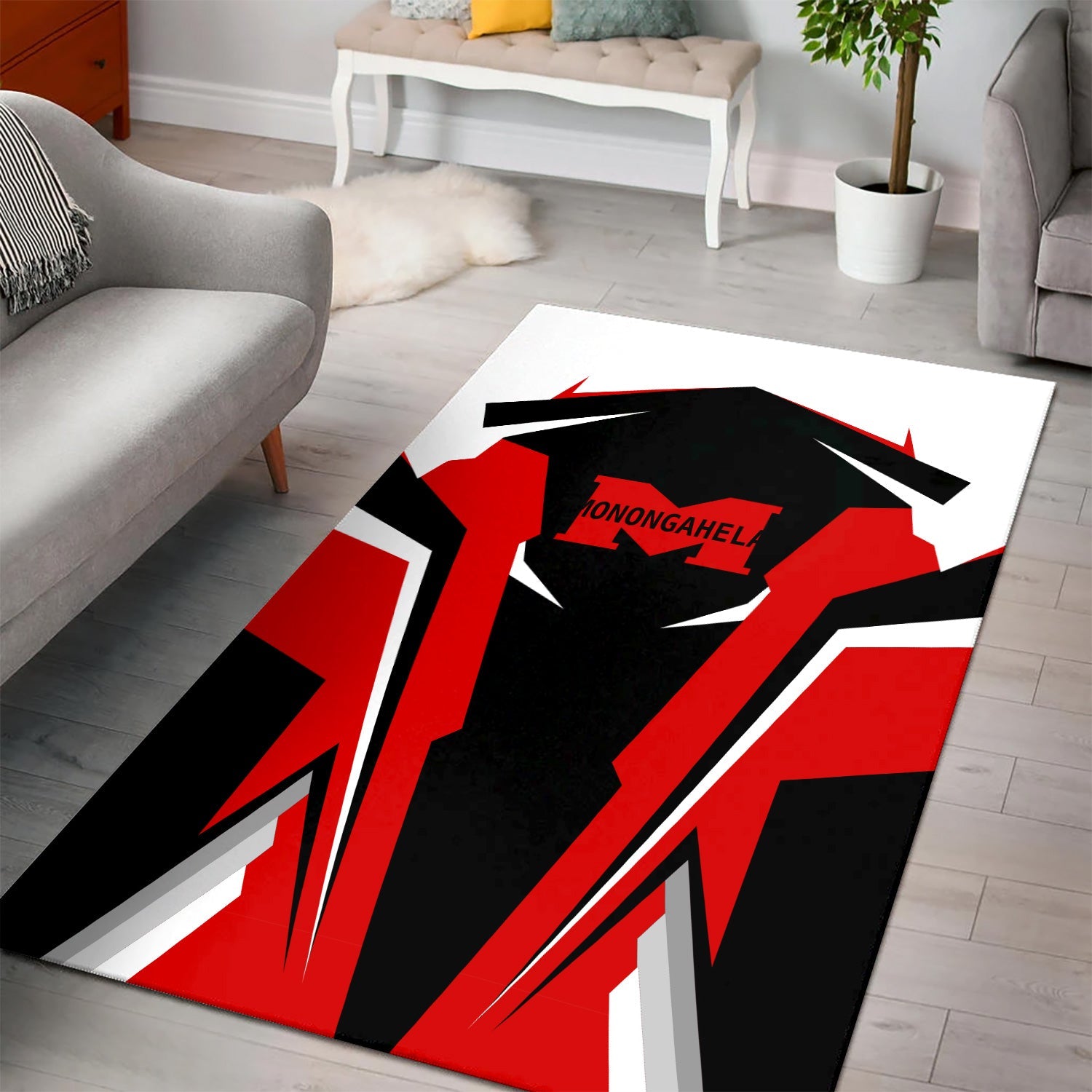 Railspirit Personalized Monongahela Railroad Area Rug Strong Line Style  Train Area Rug Gift Idea For Train Lover