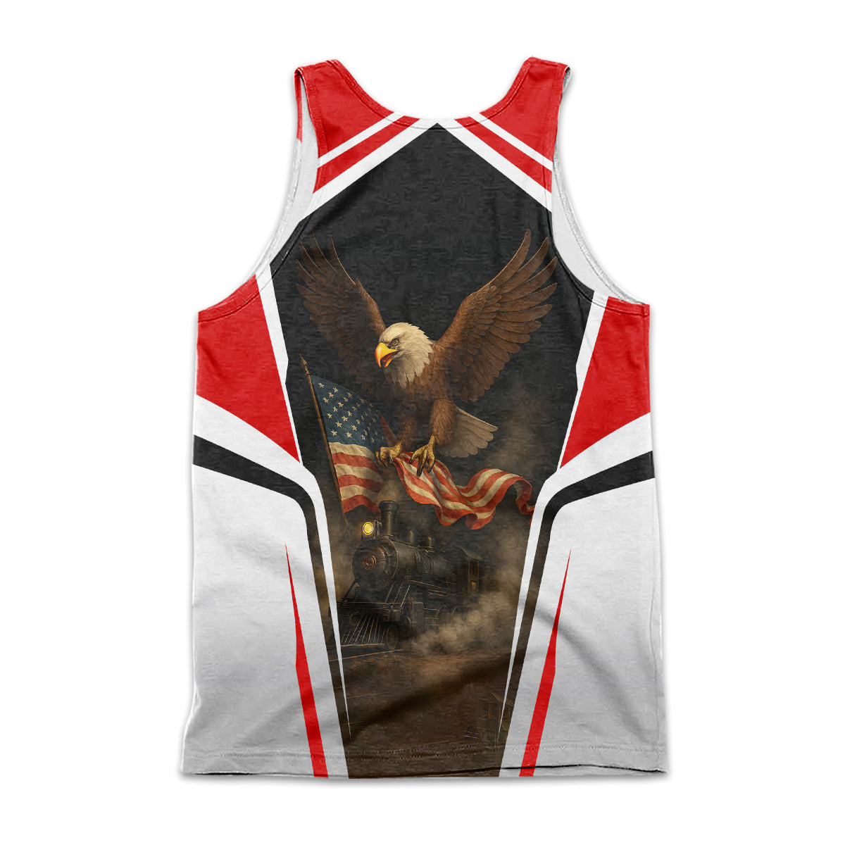 Railspirit Personalized Monongahela Railroad Men Tank Top American Eagle Vintage Train Shirt