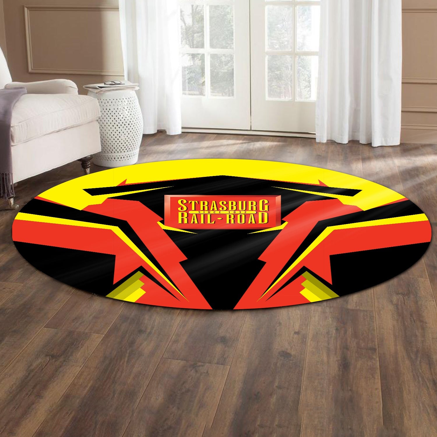 Railspirit Strasburg Railroad Round Mat Strong Line Style Rug All Over Print
