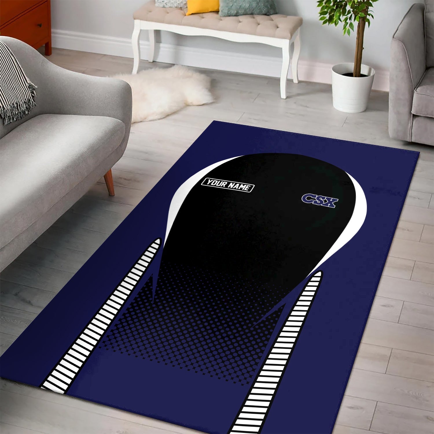 Railspirit Personalized CSX Transportation Railroad Area Rug All Over Printed Rug