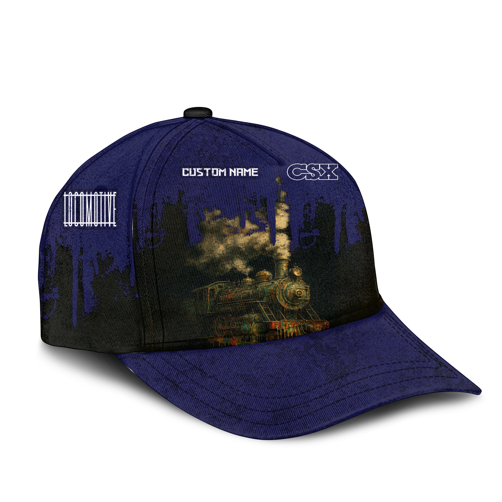 Railspirit Personalized CSX Transportation Railroad Classic Cap Vintage Train Art Style Cap For Locomotive Fans
