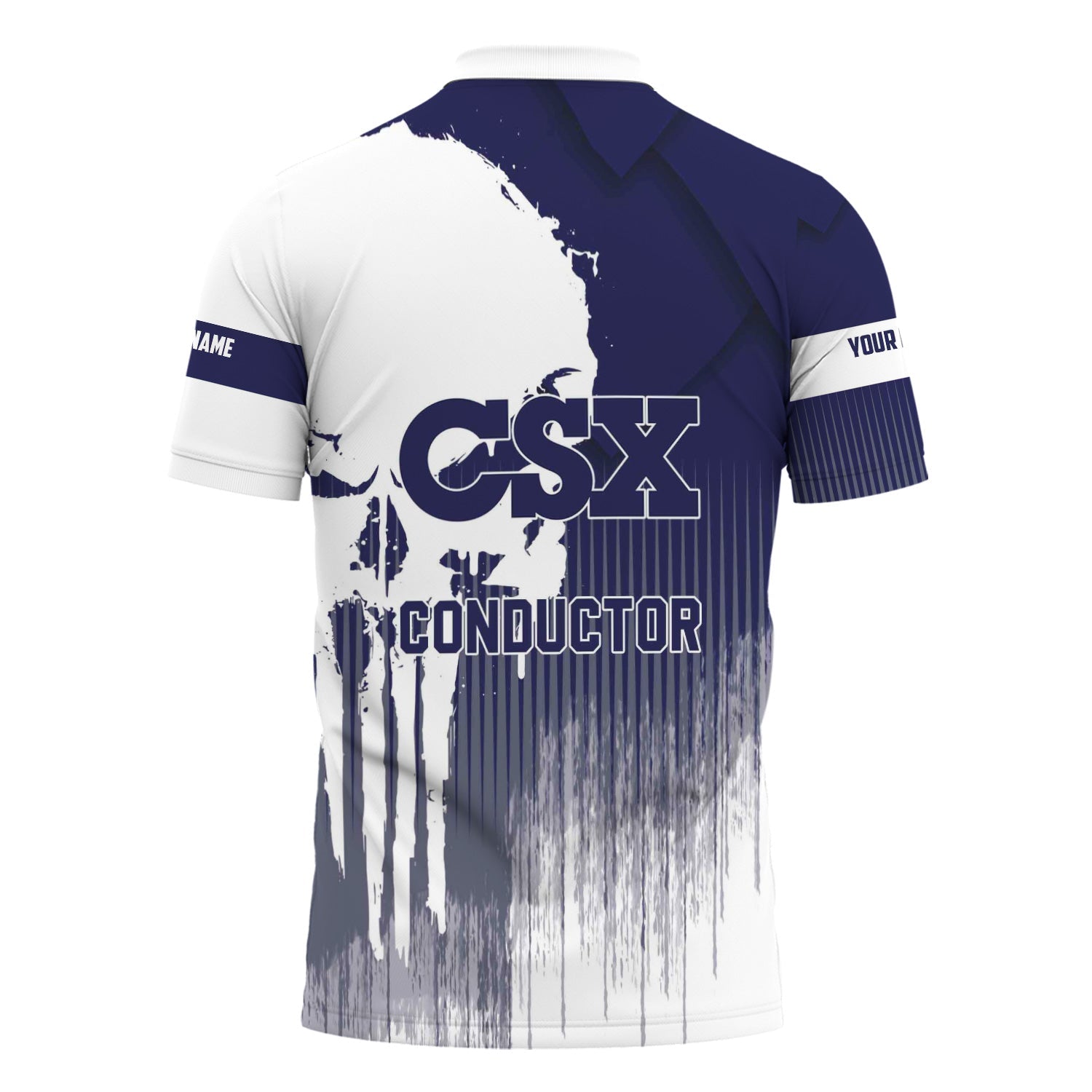 Railspirit Personalized CSX Transportation Railroad Polo Shirt Skull Design with Custom Job Train Shirt for Trackhead Crew