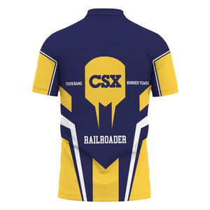 Railspirit Personalized CSX Transportation Railroad Polo Shirt Custom Year Railroader Shirt Gift Idea For Train Lover