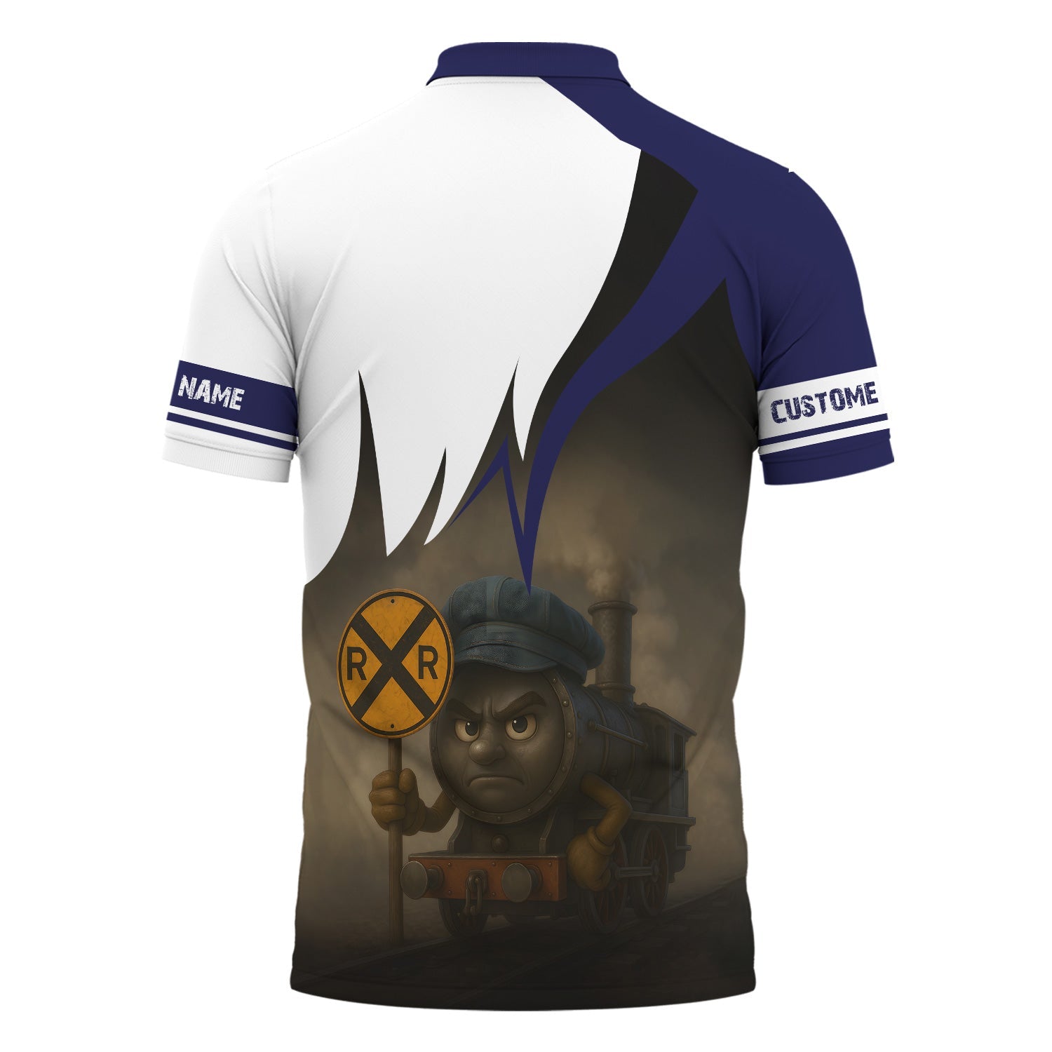 Railspirit Personalized CSX Transportation Railroad Polo Shirt Angry Train Polo Shirt Gift Idea For Train Lover