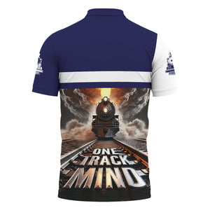 Railspirit Personalized CSX Transportation Railroad Polo Shirt One Track Mind Train Printed Shirt