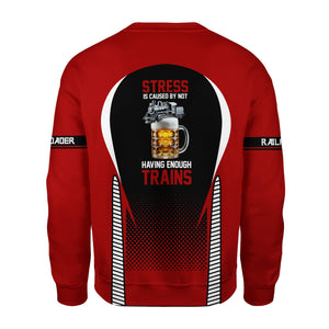 Railspirit Personalized Monon Railroad Sweatshirt Stress Is Caused By Not Having Enough Trains Shirt All Over Print Shirt