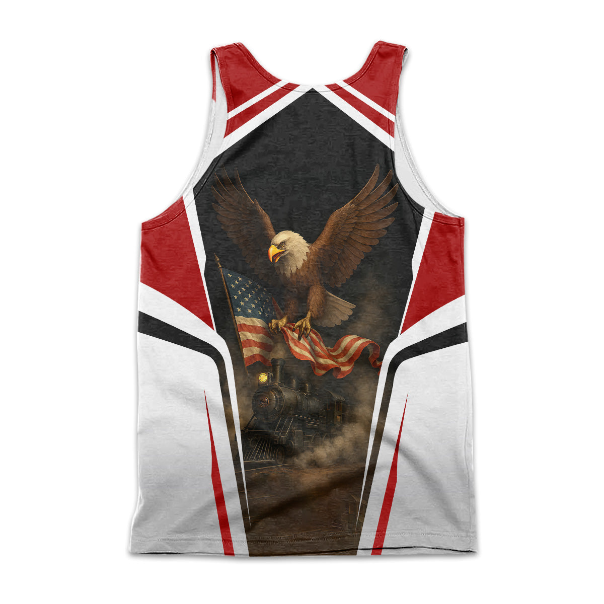 Railspirit Personalized Monon Railroad Men Tank Top American Eagle Vintage Train Shirt