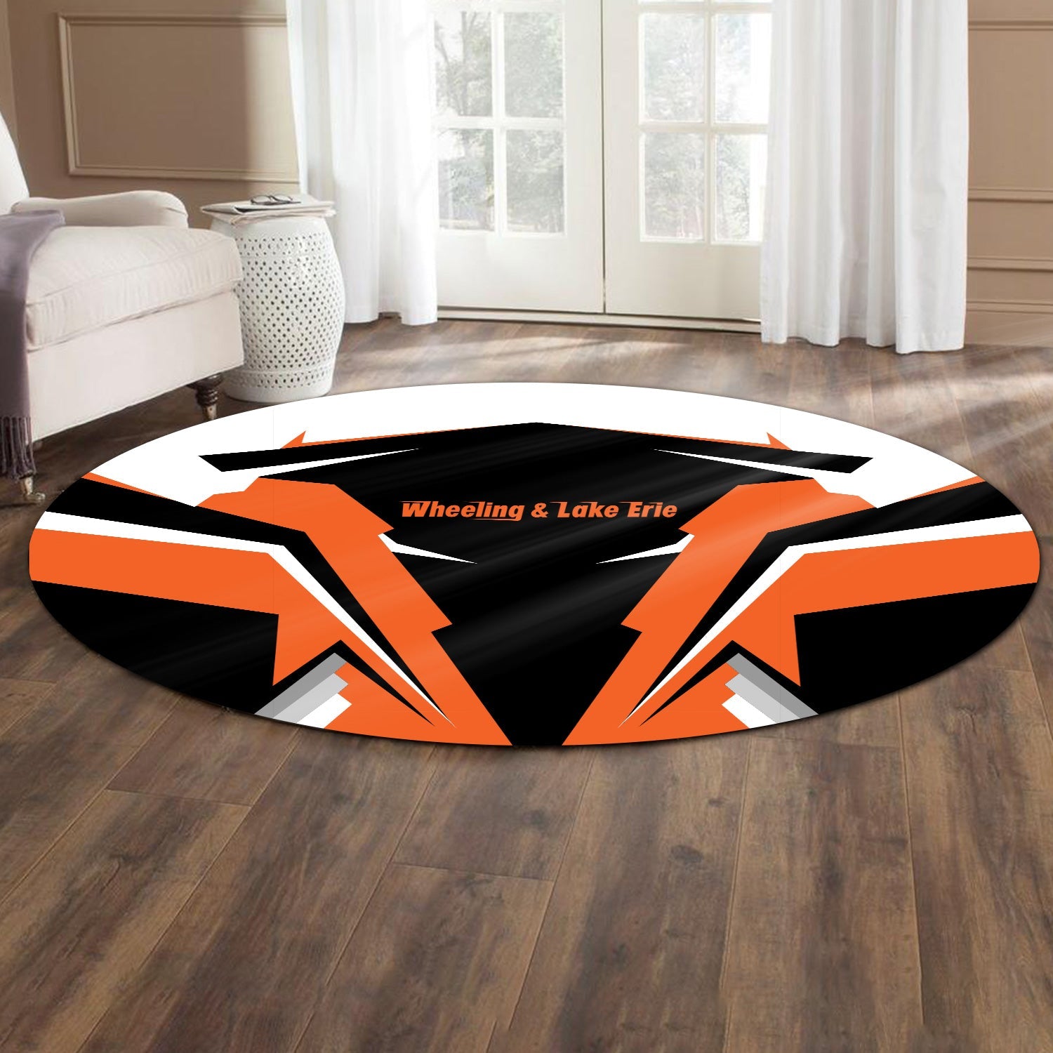 Railspirit Wheeling And Lake Erie Railroad Round Mat Strong Line Style Rug All Over Print