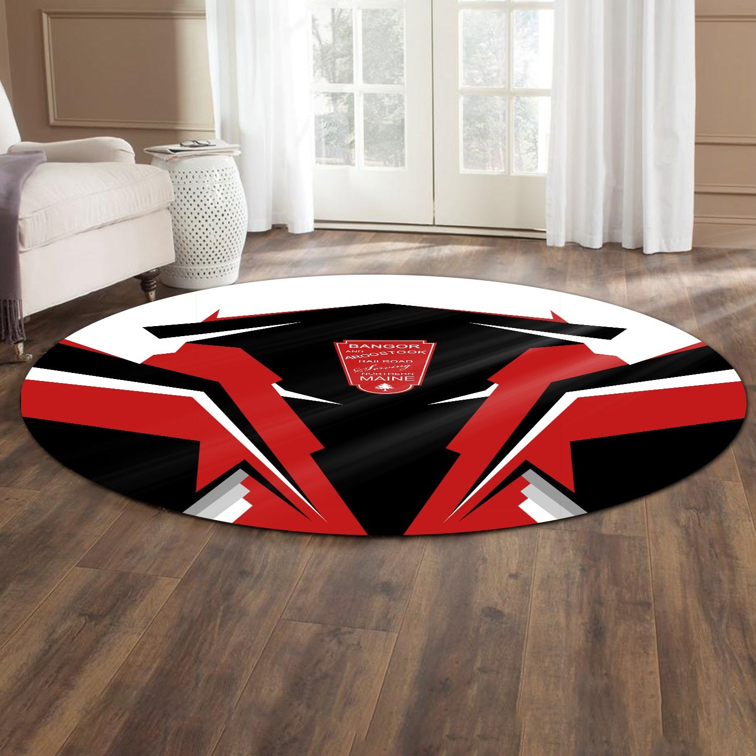 Railspirit Bangor And Aroostook Railroad Round Mat Strong Line Style Rug All Over Print