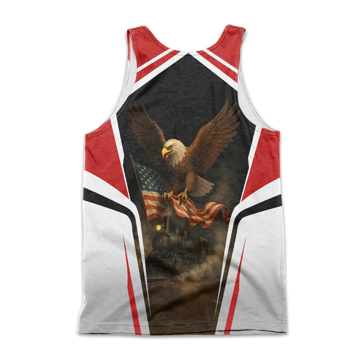 Railspirit Personalized Bangor And Aroostook Railroad Men Tank Top American Eagle Vintage Train Shirt