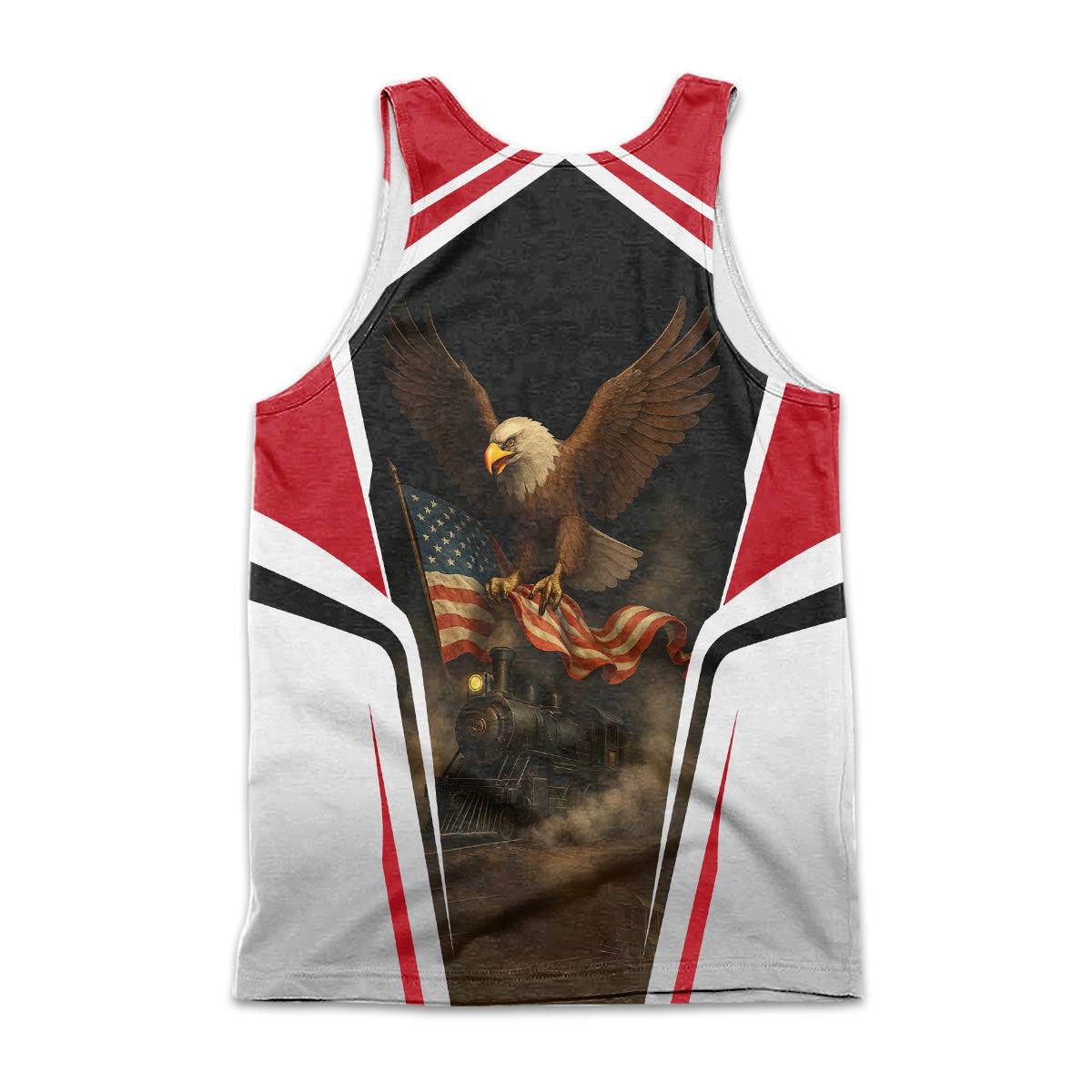 Railspirit Personalized Green Bay & Western Railroad Men Tank Top American Eagle Vintage Train Shirt
