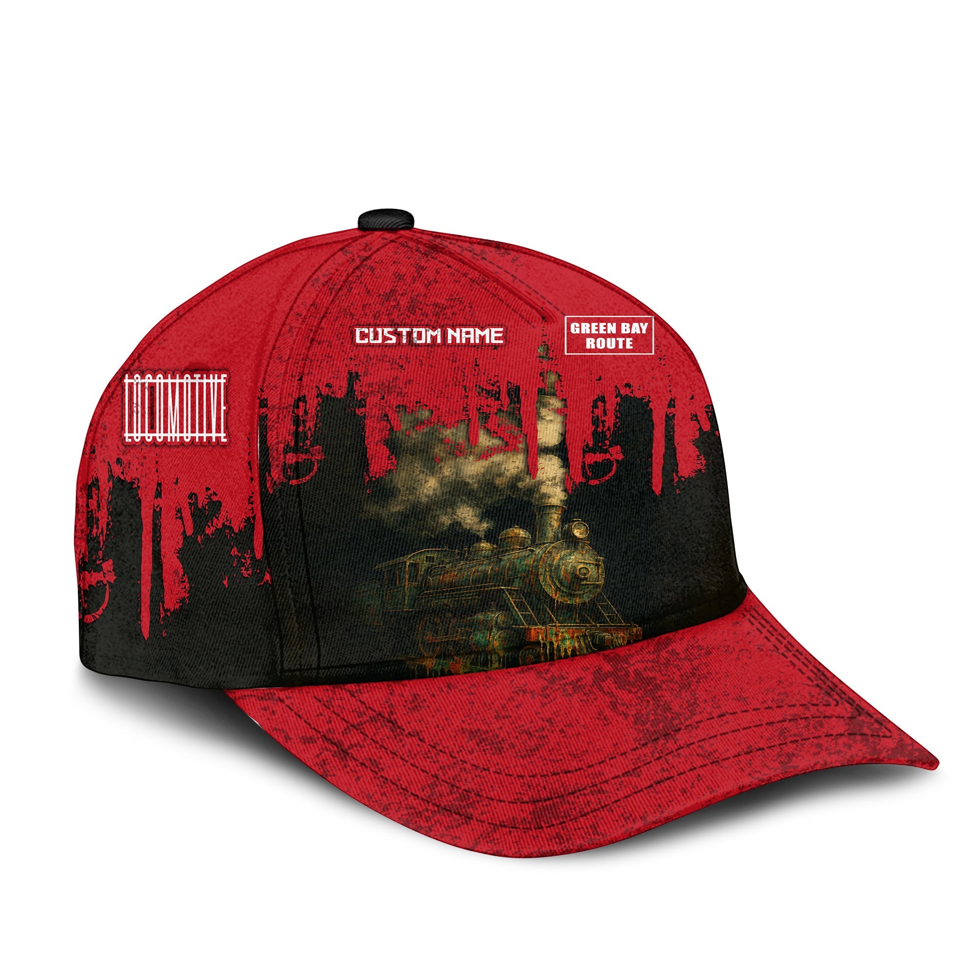 Railspirit Personalized Green Bay & Western Railroad Classic Cap Vintage Train Art Style Cap For Locomotive Fans