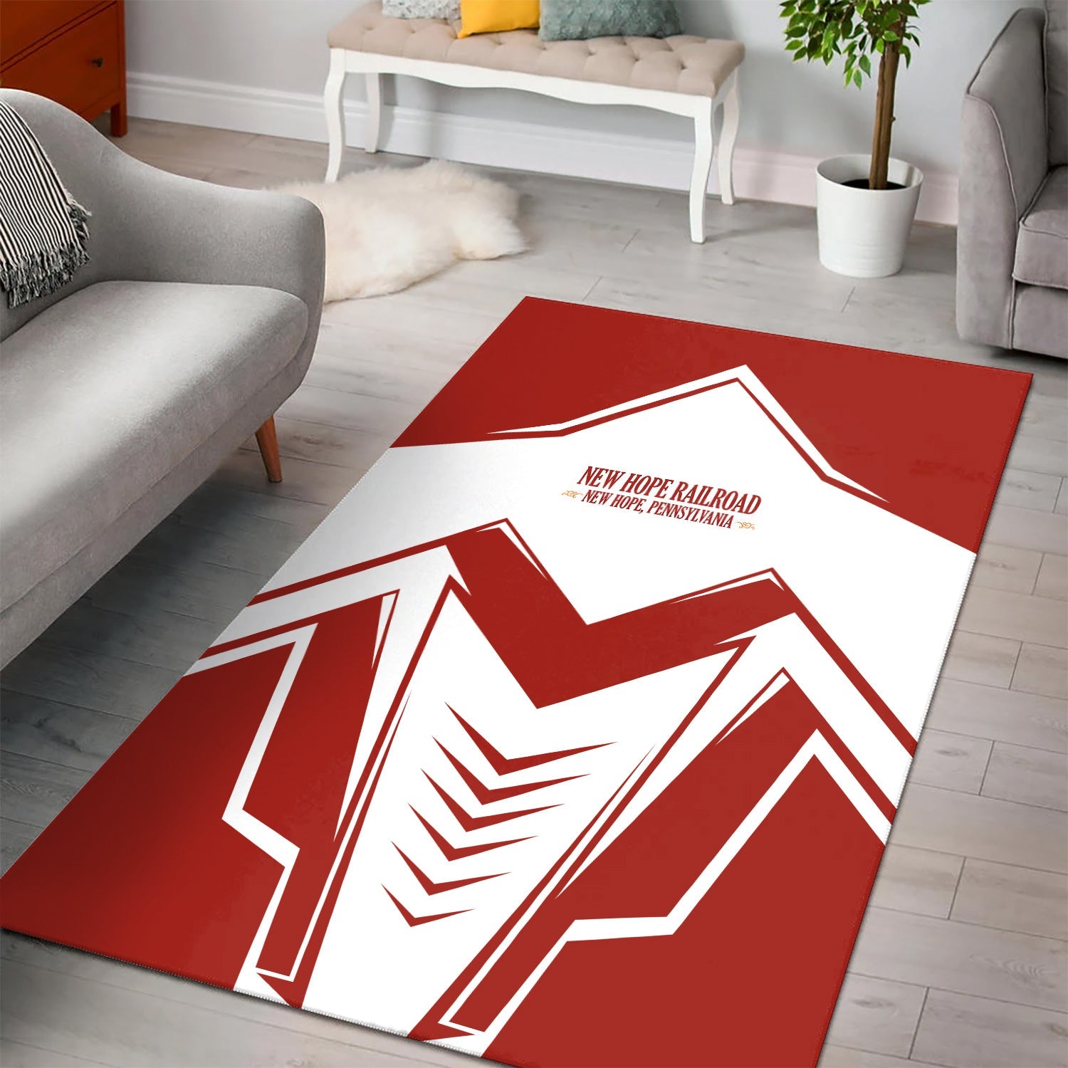 Railspirit New Hope Railroad Area Rug Railway Trainspotter Style Rug Gift Idea For Foamers