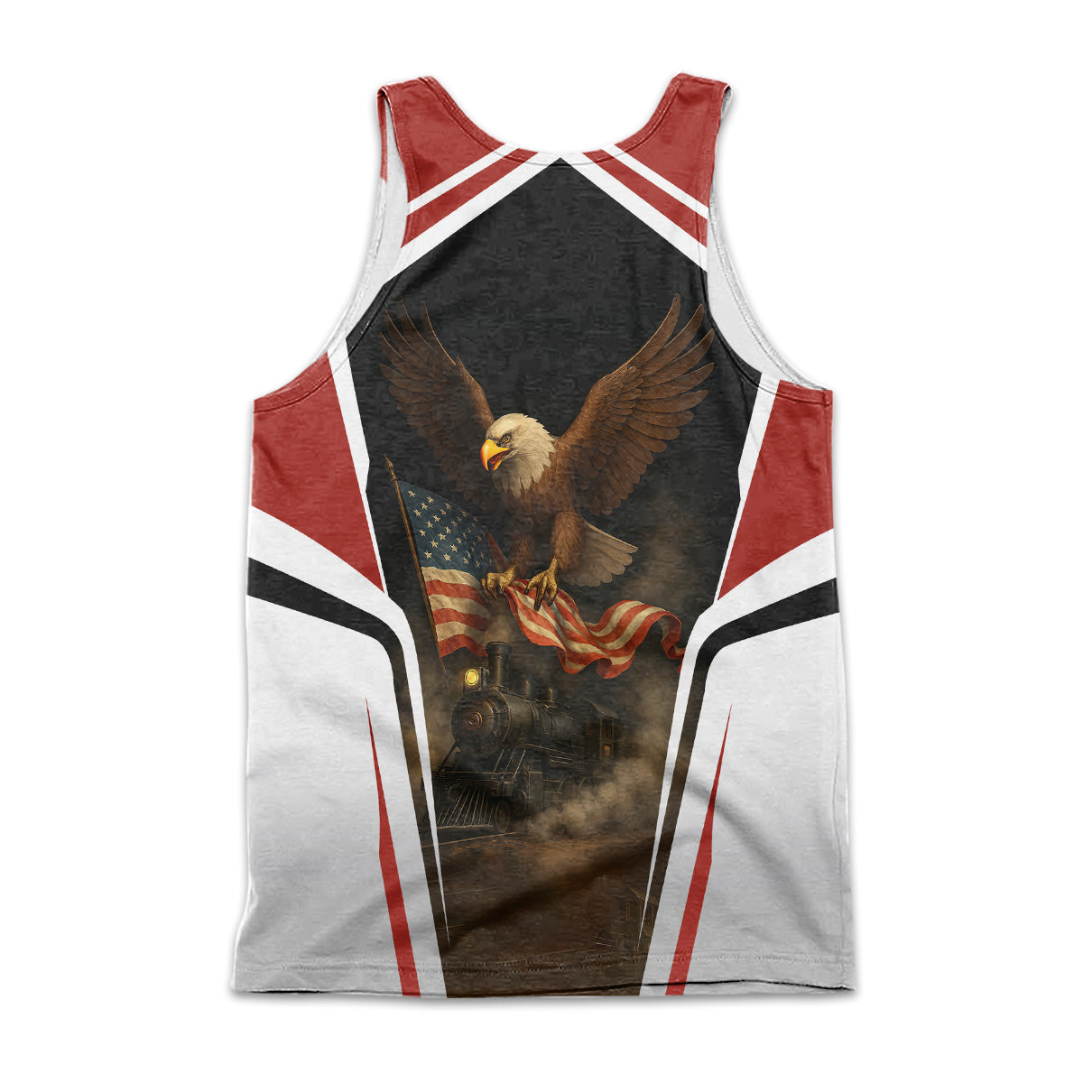 Railspirit Personalized New Hope Railroad Men Tank Top American Eagle Vintage Train Shirt