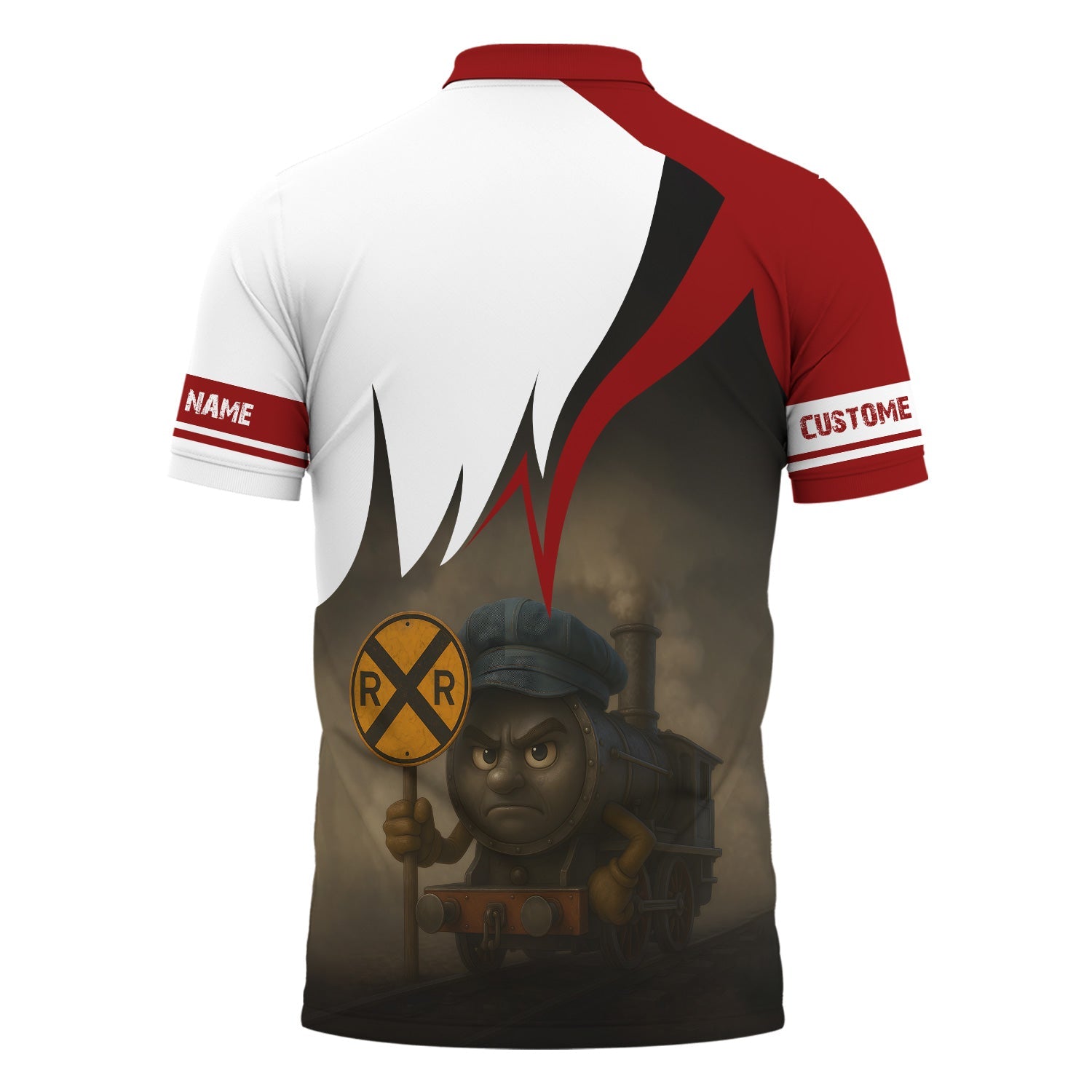 Railspirit Personalized Wisconsin Central Ltd Railroad Polo Shirt Angry Train Polo Shirt Gift Idea For Train Lover