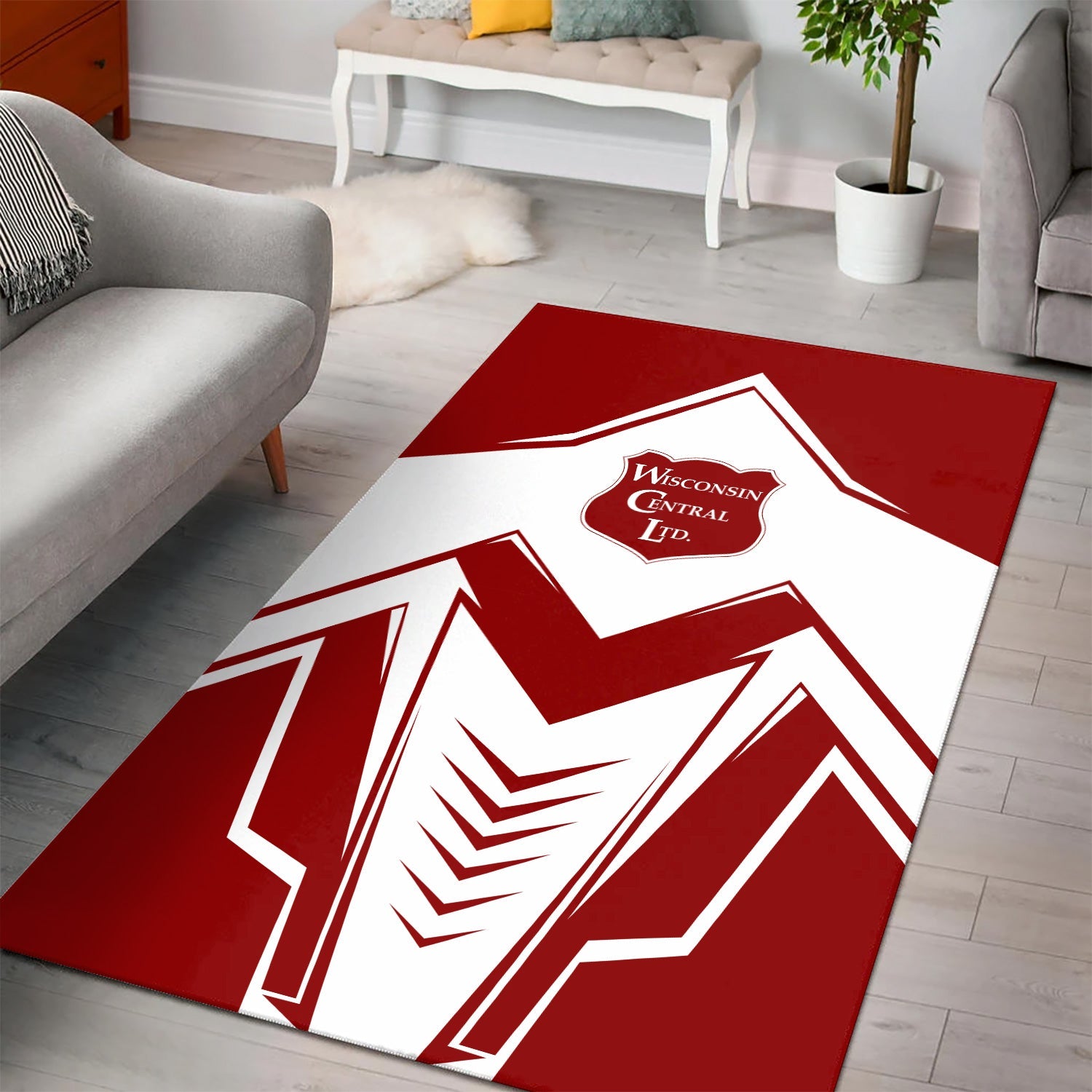 Railspirit Wisconsin Central Ltd Railroad Area Rug Railway Trainspotter Style Rug Gift Idea For Foamers