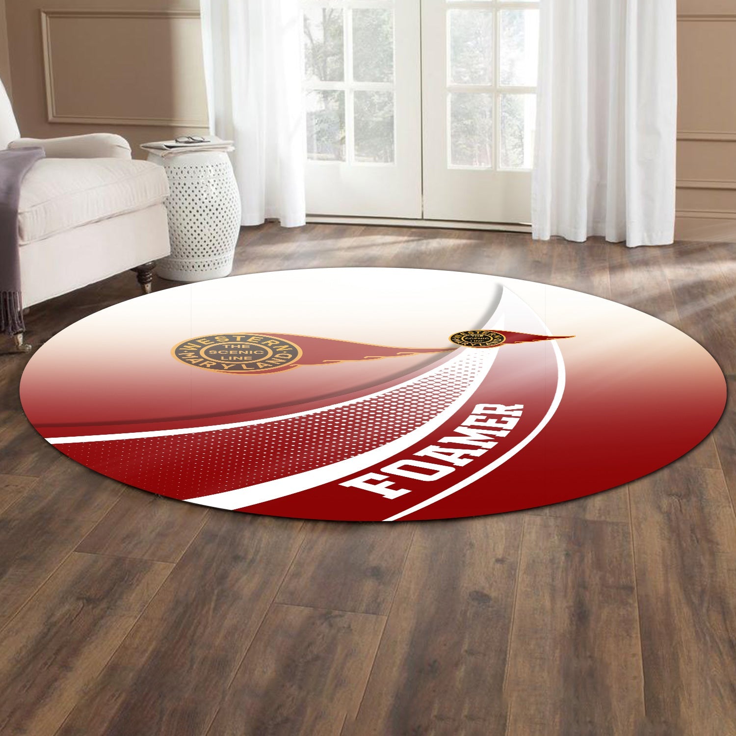 Railspirit Western Maryland Railway Round Mat Railway-Themed Style Mat Gift Idea For Trainspotter