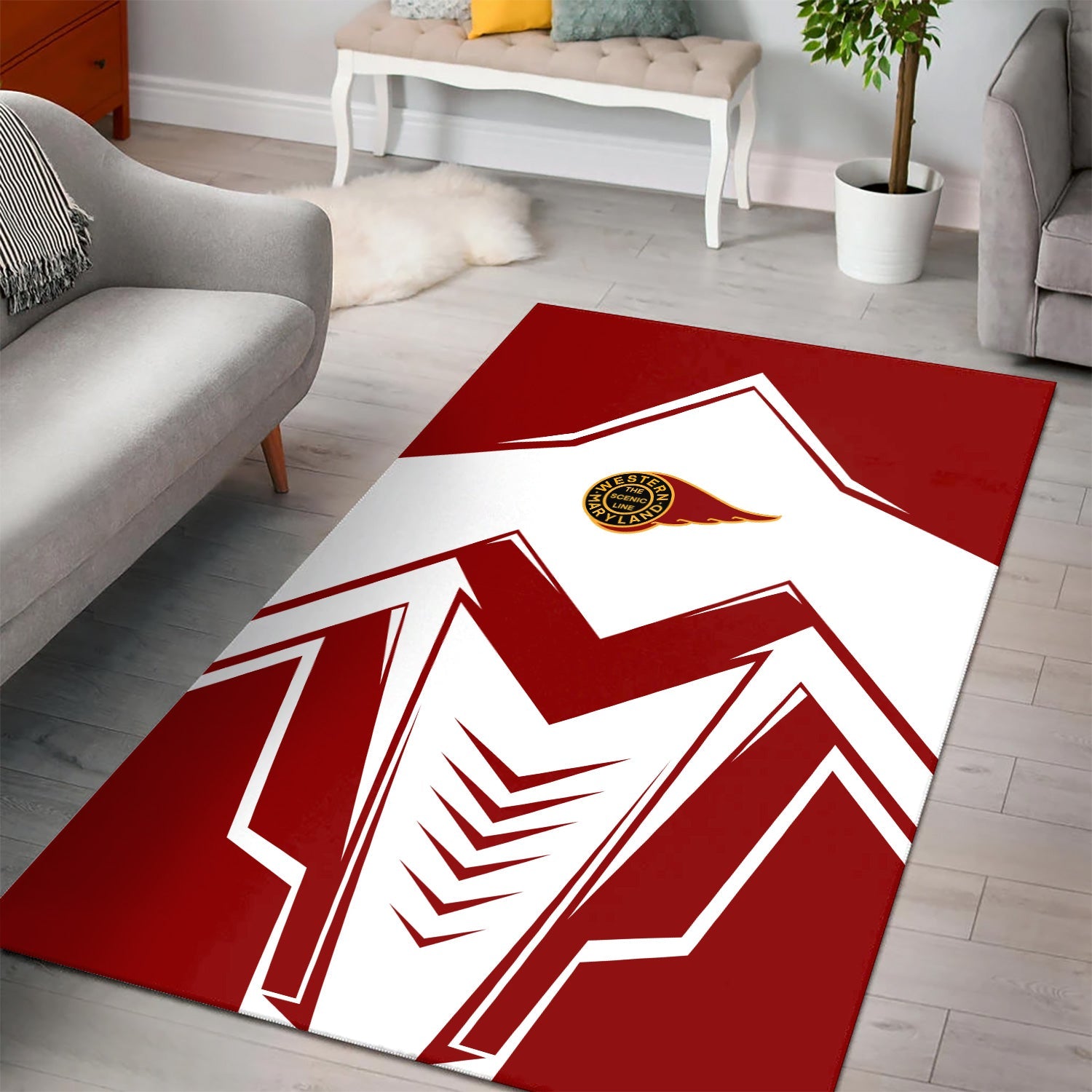 Railspirit Western Maryland Railway Area Rug Railway Trainspotter Style Rug Gift Idea For Foamers