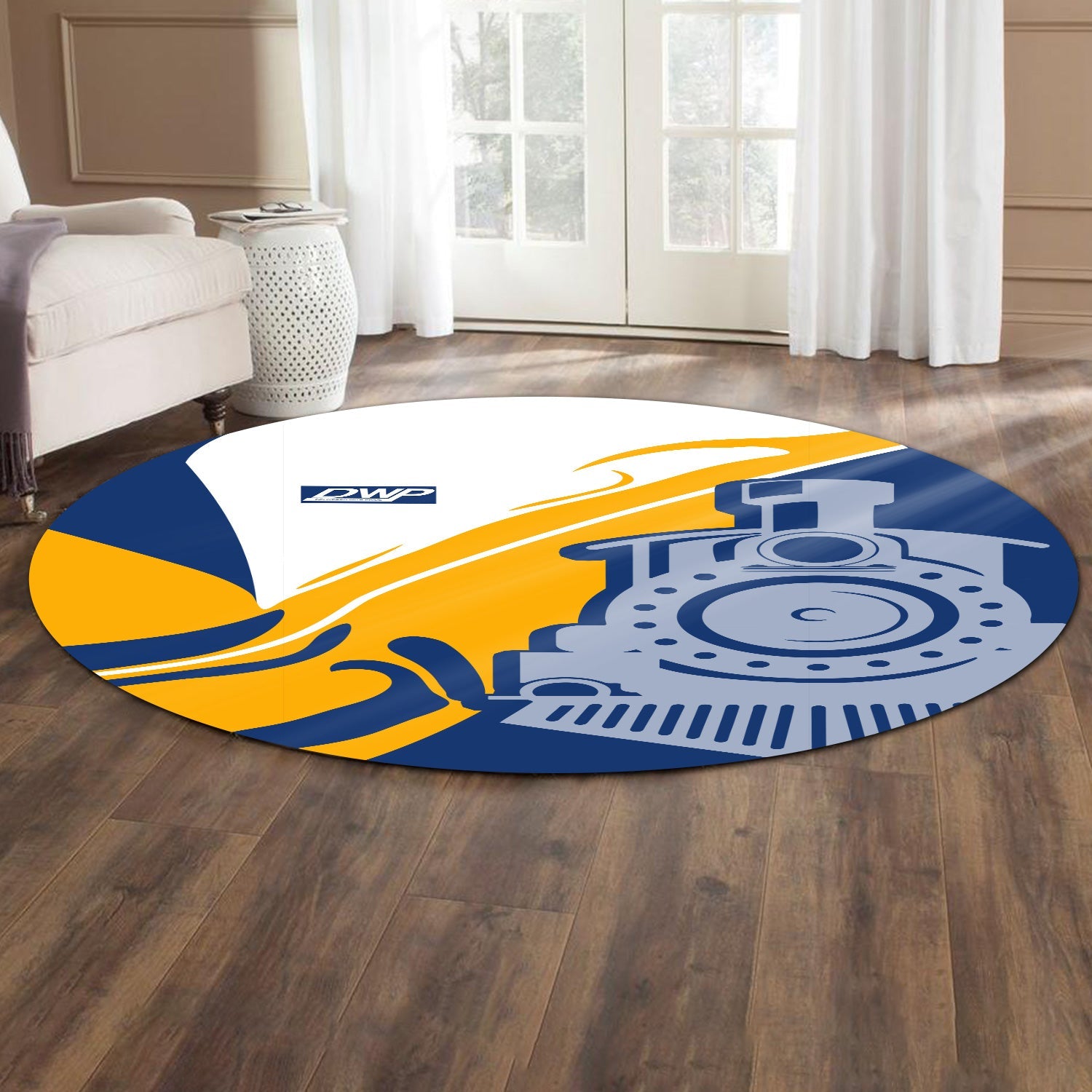 Railspirit Duluth, Winnipeg and Pacific Railway Round Mat Flame-Inspired Style Mat Gift Idea For Train Lovers