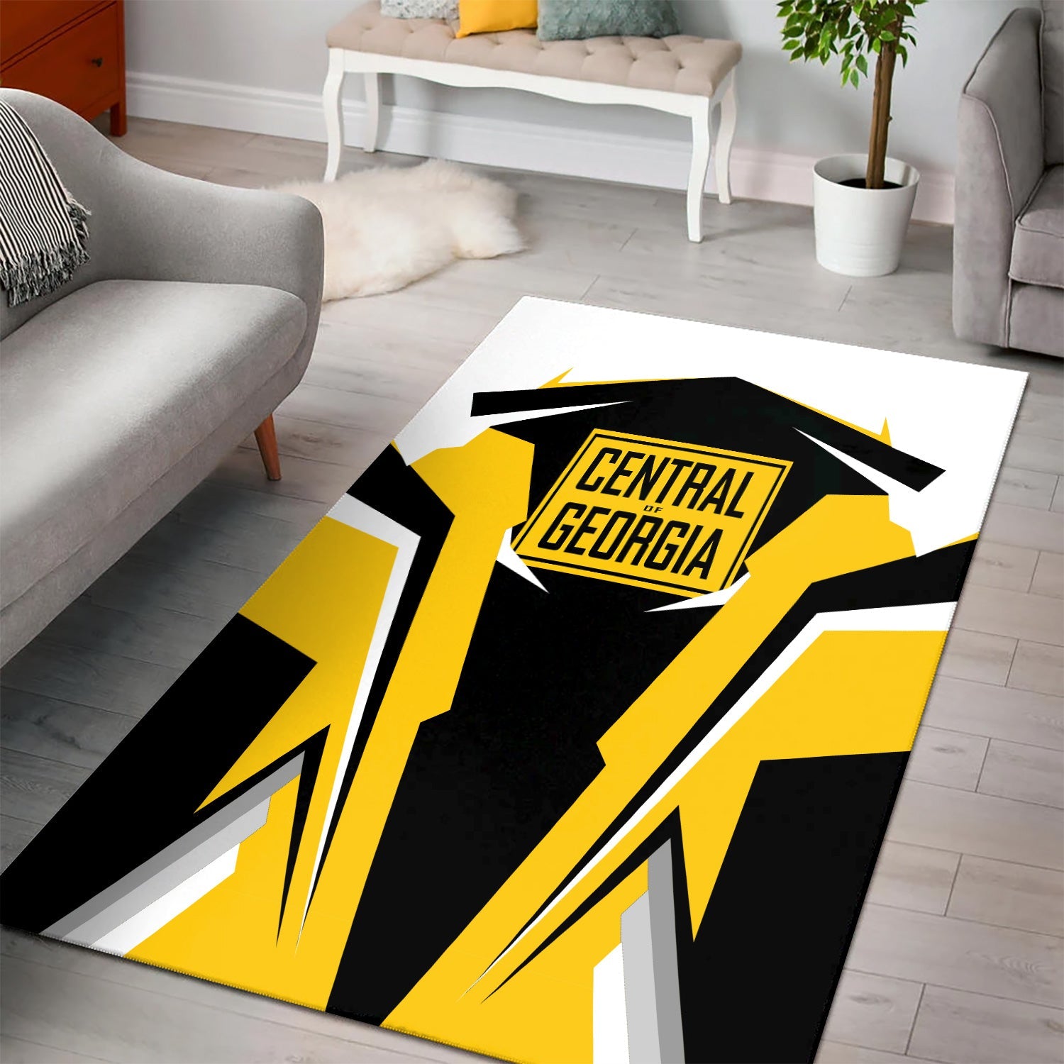 Railspirit Personalized Central of Georgia Railway Area Rug Strong Line Style  Train Area Rug Gift Idea For Train Lover