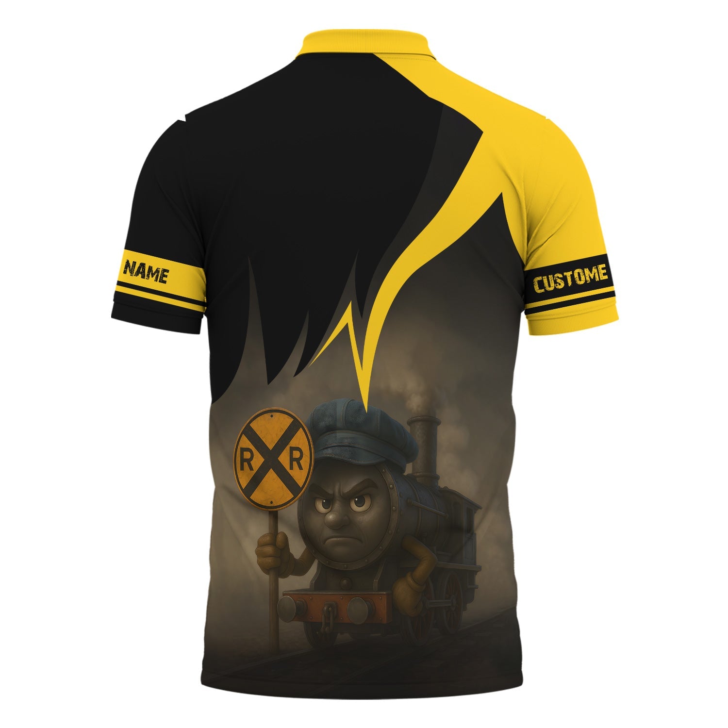 Railspirit Personalized Central of Georgia Railway Polo Shirt Angry Train Polo Shirt Gift Idea For Train Lover