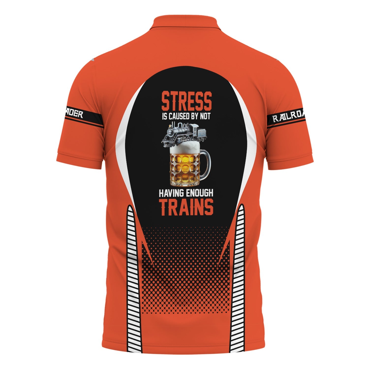 Railspirit Personalized Texas and Pacific Railway Polo Shirt Stress Is Caused By Not Having Enough Trains Shirt All Over Print
