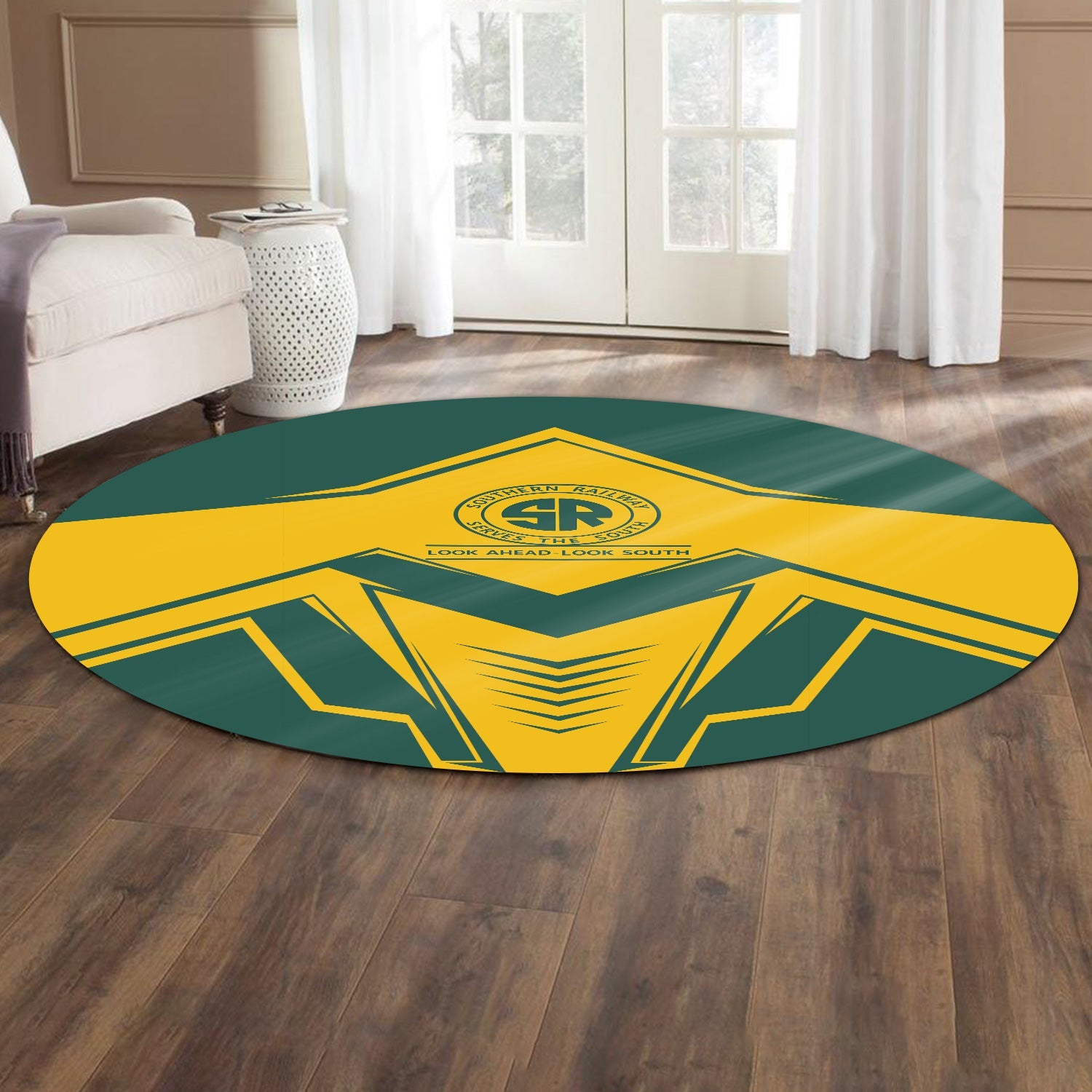 Railspirit Southern Railway U.S Round Mat Railway Trainspotter Style SOU Mat Gift Idea For Foamers