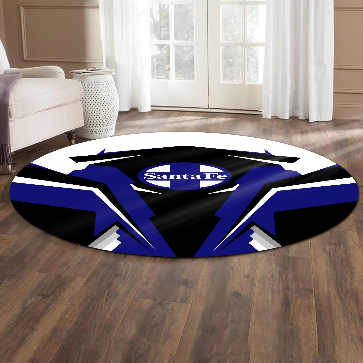 Railspirit Santa Fe Railway Round Mat Strong Line Style Atchison, Topeka and Santa Fe Railway Mat All Over Print