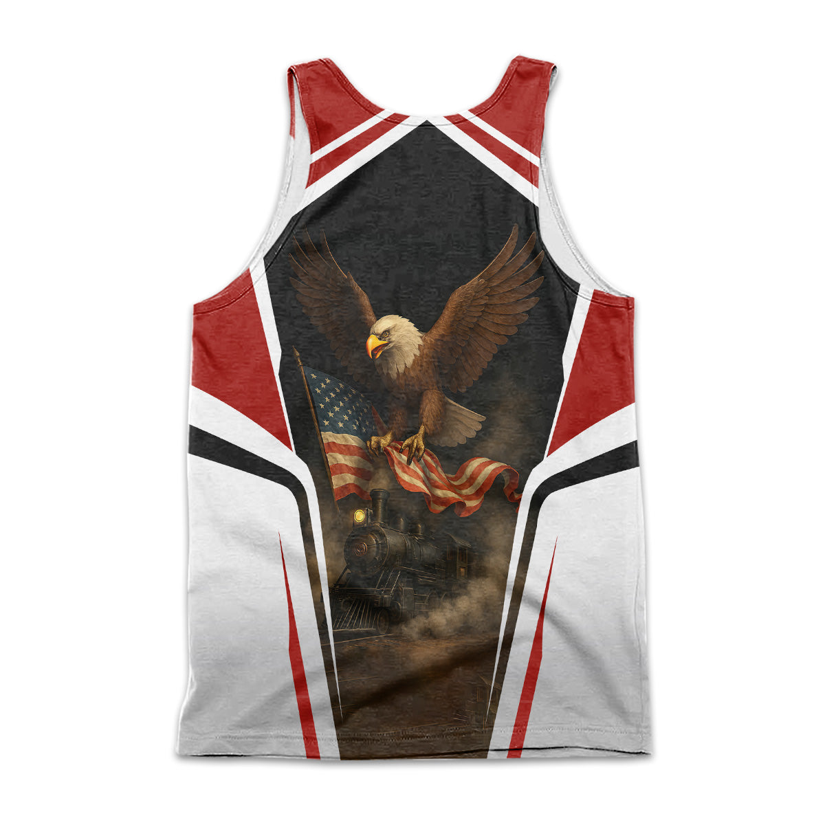 Railspirit Personalized Chicago South Shore and South Bend Railroad Men Tank Top American Eagle Vintage Train Shirt