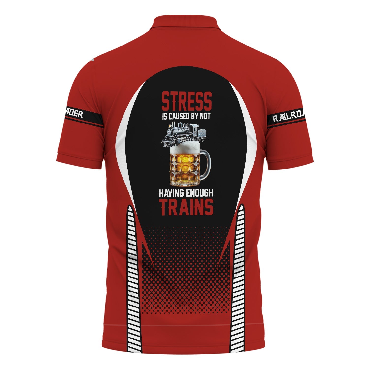 Railspirit Personalized Chicago South Shore and South Bend Railroad Polo Shirt Stress Is Caused By Not Having Enough Trains Shirt All Over Print
