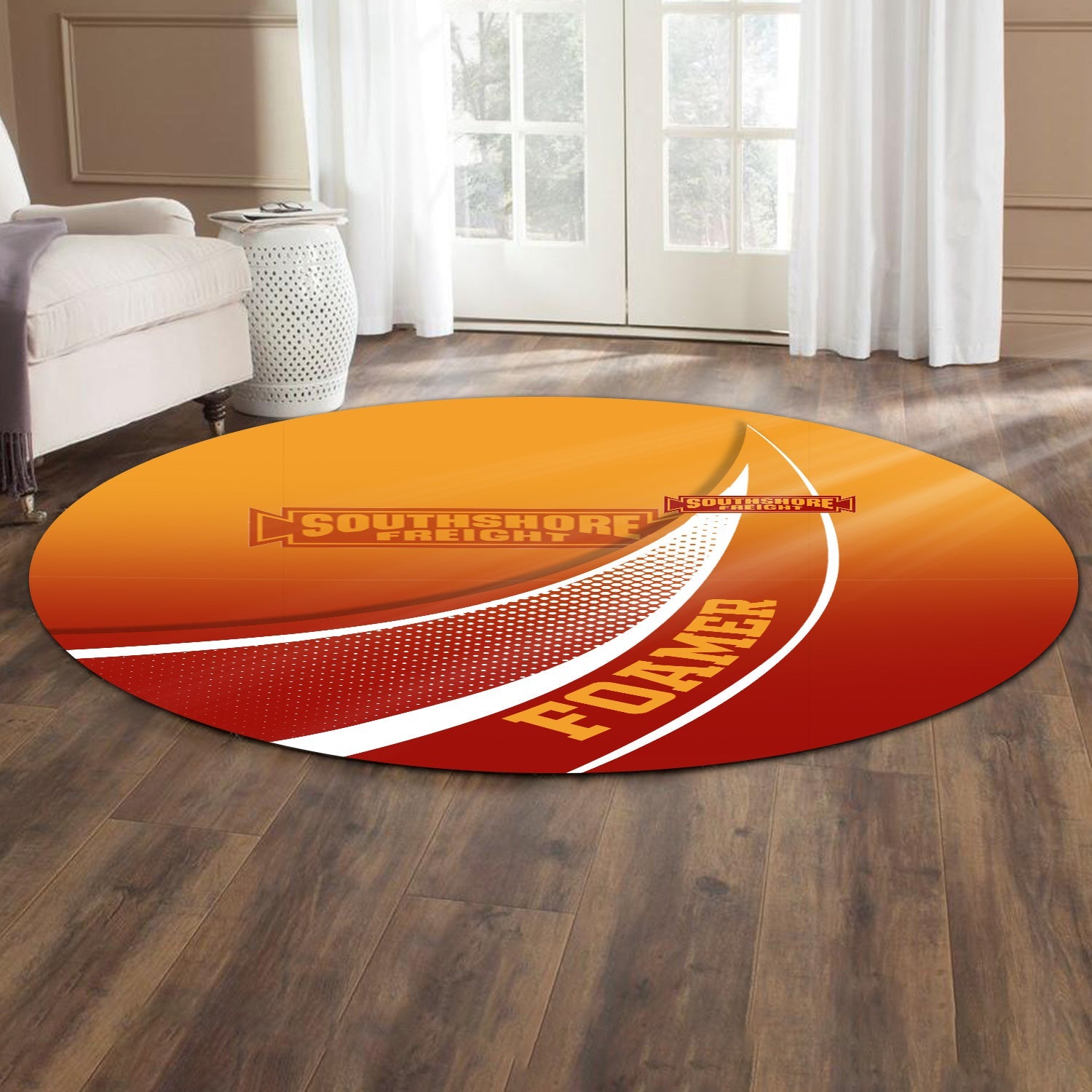 Railspirit Chicago South Shore and South Bend Railroad Round Mat Railway-Themed Style Mat Gift Idea For Trainspotter