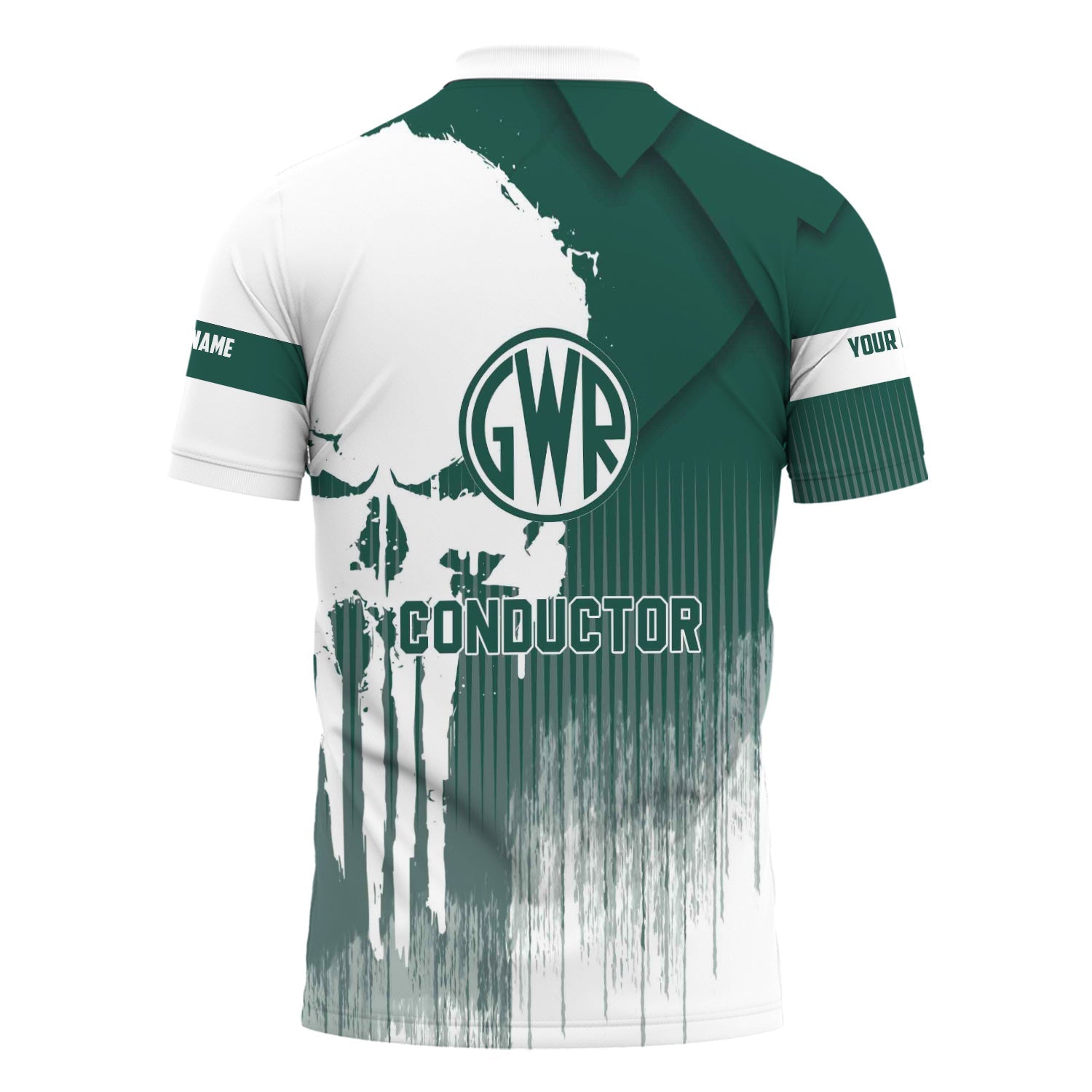 Railspirit Personalized Great Western Railway Polo Shirt Skull Design with Custom Job Train Shirt for Trackhead Crew