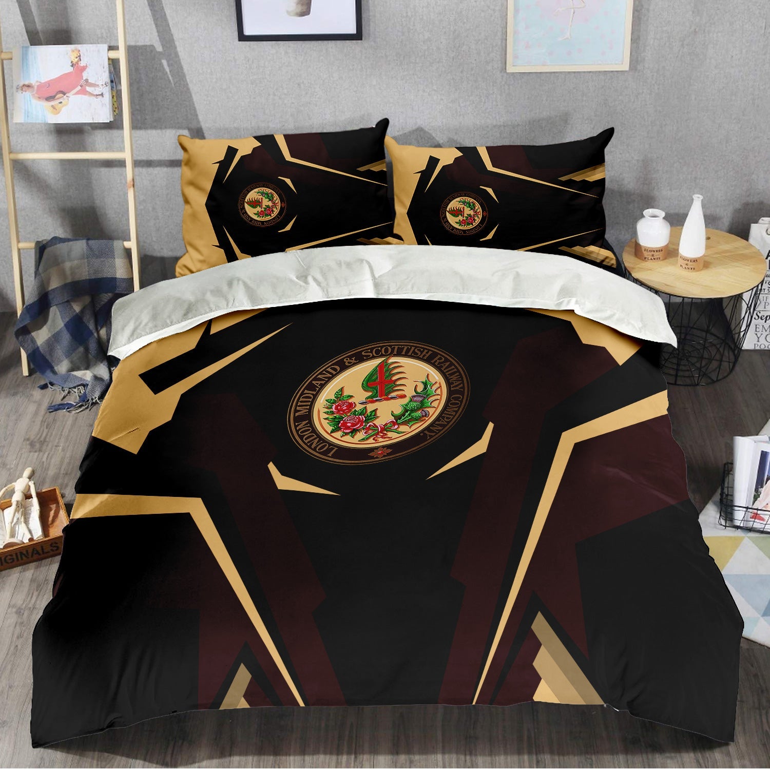 Railspirit London, Midland and Scottish Railway Bedding Set Strong Line Style Bedding Set All Over Print