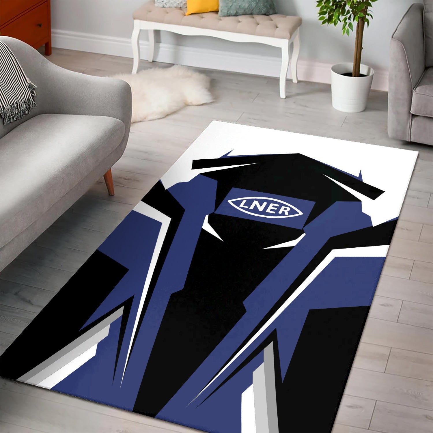 Railspirit Personalized London and North Eastern Railway Area Rug Strong Line Style  Train Area Rug Gift Idea For Train Lover