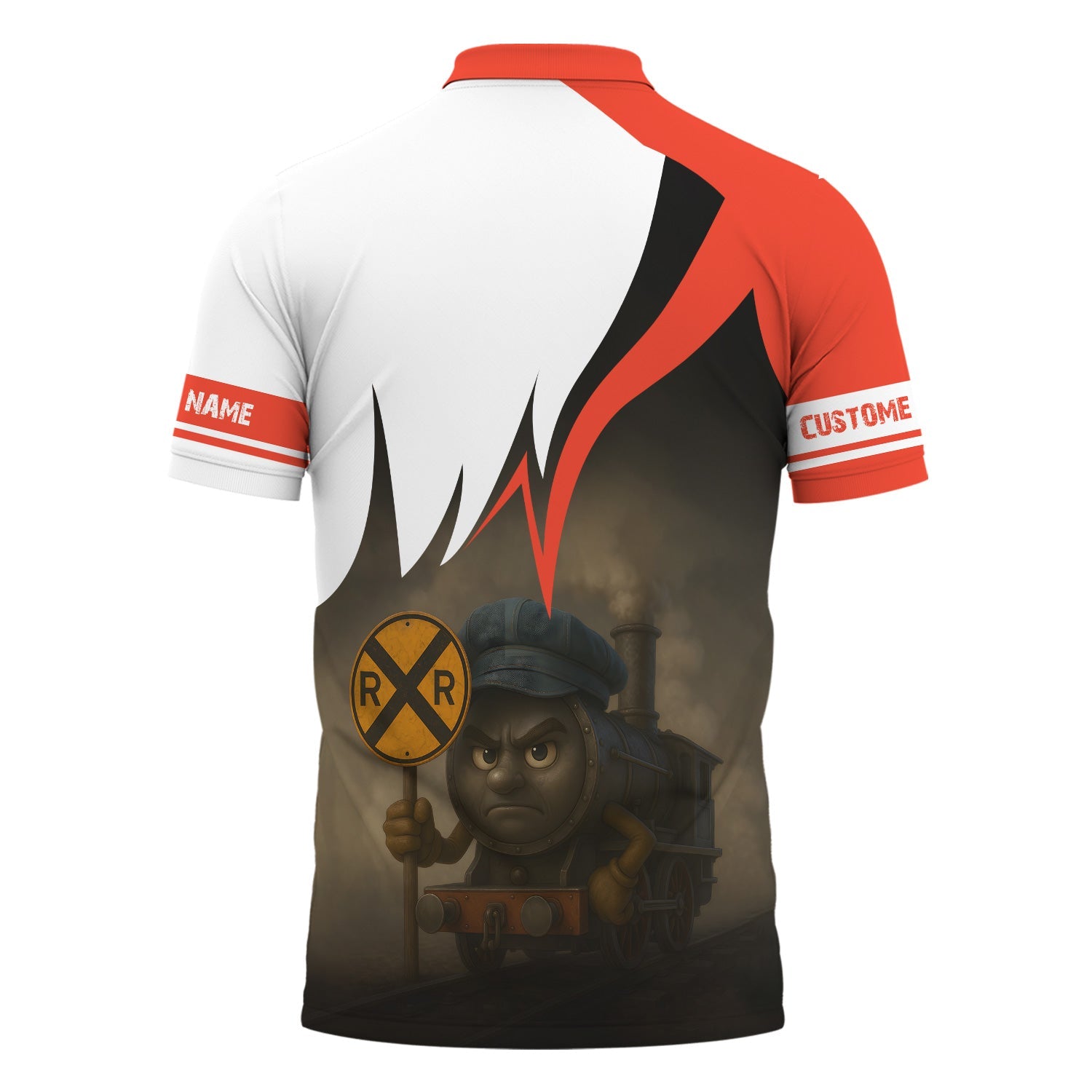 Railspirit Personalized British Railway Polo Shirt Angry Train Polo Shirt Gift Idea For Train Lover