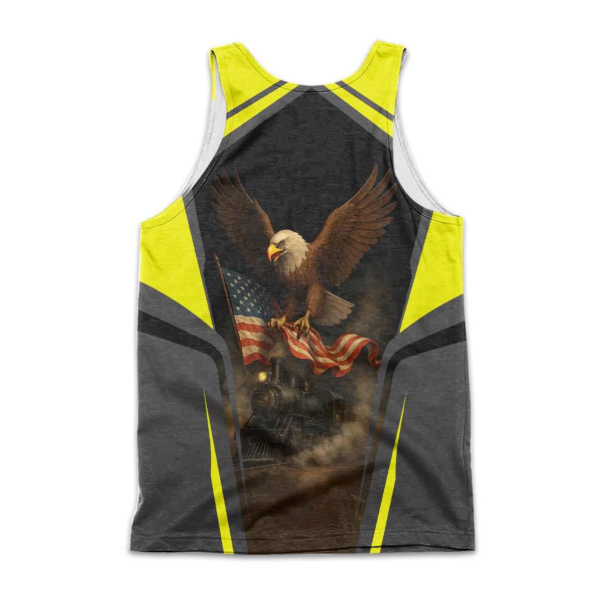 Railspirit Personalized Iowa Interstate Railroad Men Tank Top American Eagle Vintage Train IAIS Shirt