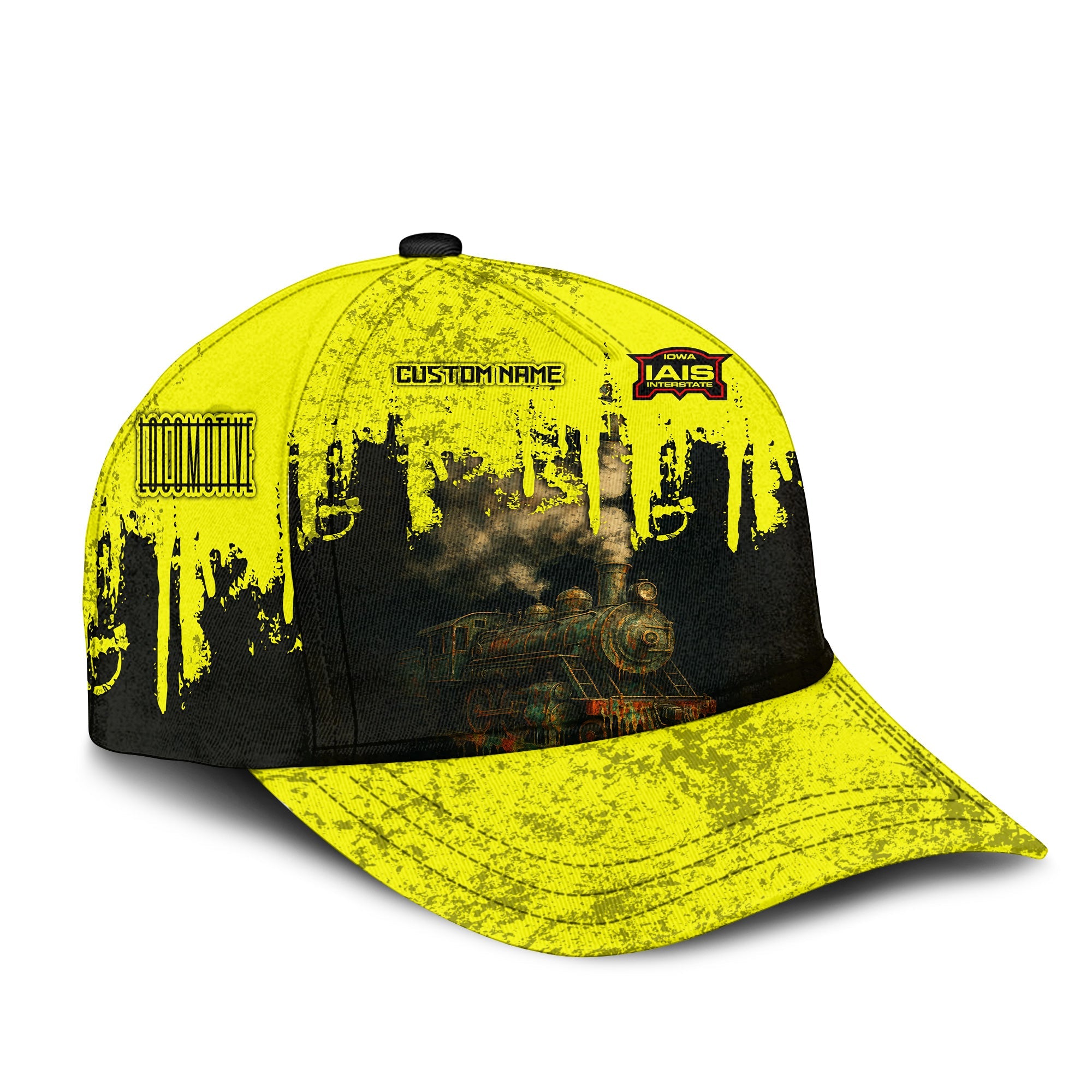 Railspirit Personalized Iowa Interstate Railroad Classic Cap Vintage Train Art Style IAIS Cap For Locomotive Fans
