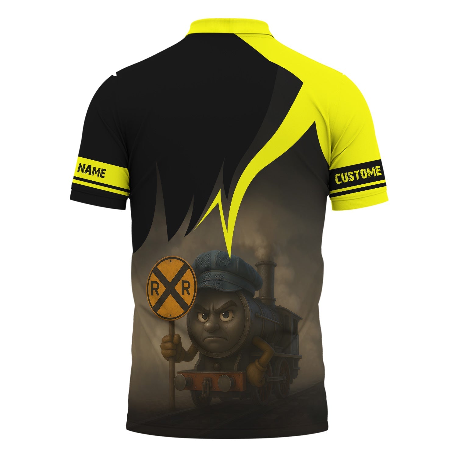 Railspirit Personalized Iowa Interstate Railroad Polo Shirt Angry Train IAIS Polo Shirt Gift Idea For Train Lover