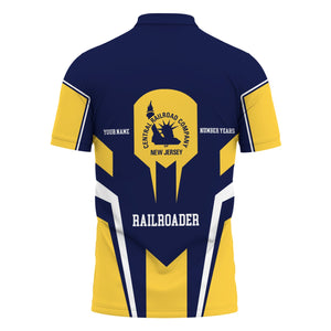 Railspirit Personalized Jersey Central Railroad Polo Shirt Custom Year Railroader Shirt Gift Idea For Train Lover