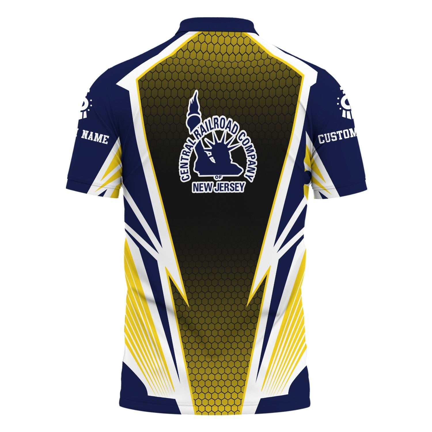 Railspirit Personalized CNJ Jersey Central Railroad Polo Shirt Lightning Graphic Style Shirt Gift Idea For Train Lover