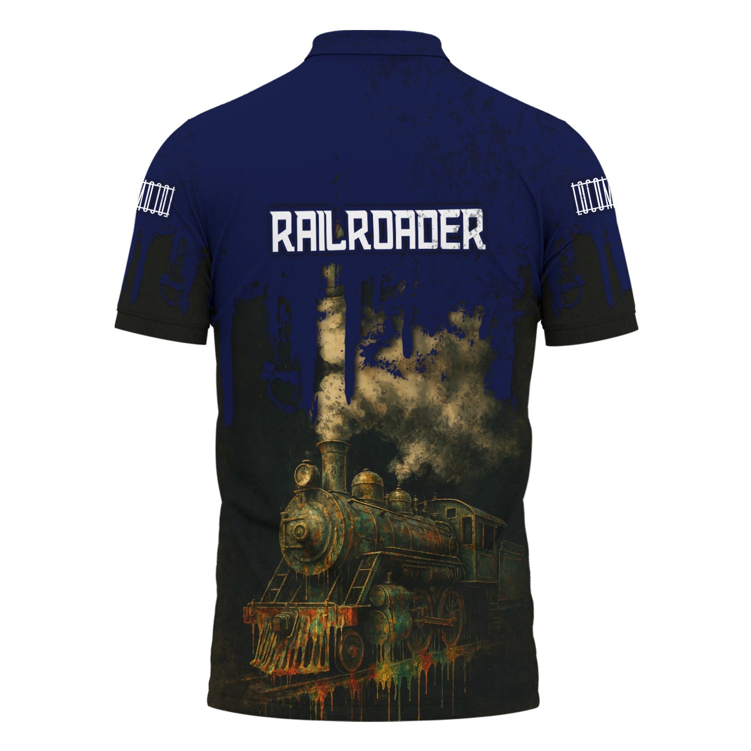 Railspirit Personalized CNJ Jersey Central Railroad Polo Shirt Vintage Train Art Style Shirt For Locomotive Fans