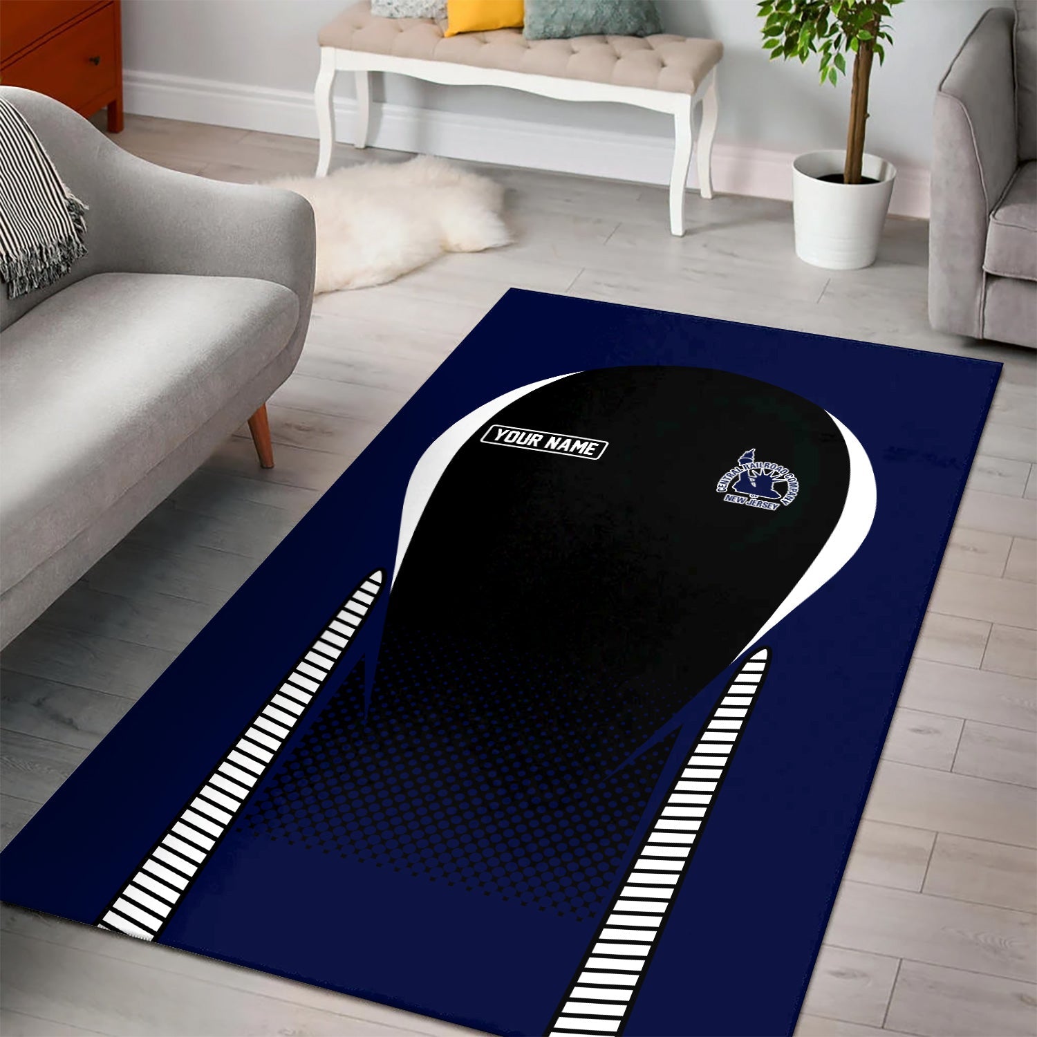 Railspirit Personalized CNJ Jersey Central Railroad Area Rug All Over Printed Rug