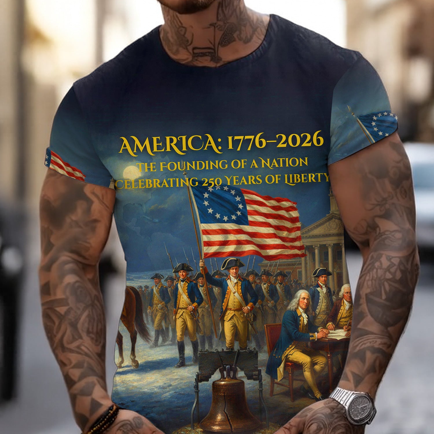 America 1776–2026 Hoodie 250th Anniversary Founding Of A Nation Patriotic USA T Shirt Gift For Dad Men Husband