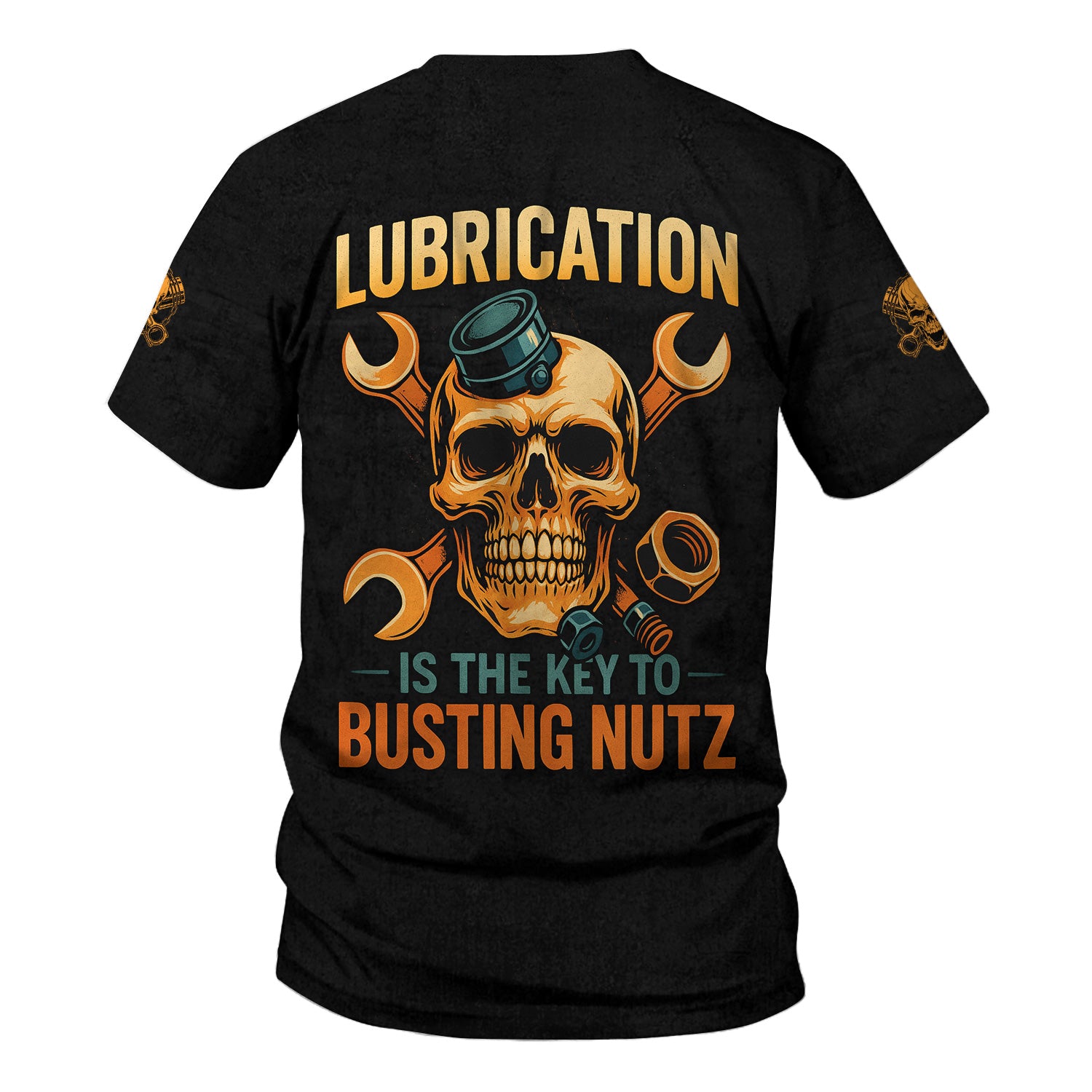 Custom Name Funny Mechanic Shirt, Lubrication Is The Key To Busting Nutz Quote Cool Gift For Men Women Garage Lovers Auto Repair Car Enthusiast Tee
