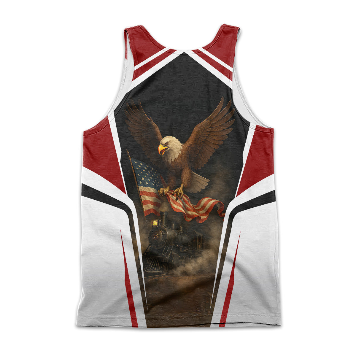 Railspirit Personalized Soo Line Railroad Men Tank Top American Eagle Vintage Train Shirt